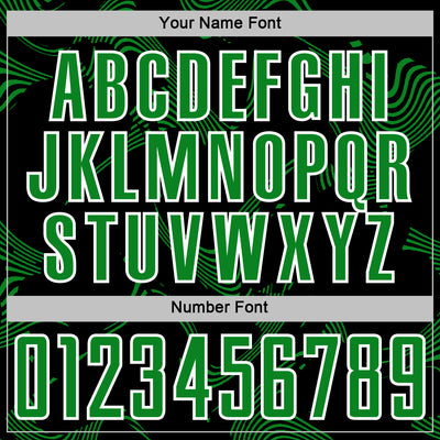 Custom Black Grass Green-White Curve Lines Sports Sublimation Soccer Uniform Jersey