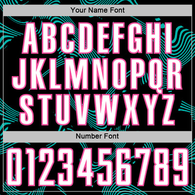 Custom Black White Aqua-Pink Curve Lines Sports Sublimation Soccer Uniform Jersey