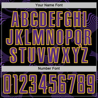 Custom Black Purple-Yellow Curve Lines Sports Sublimation Soccer Uniform Jersey