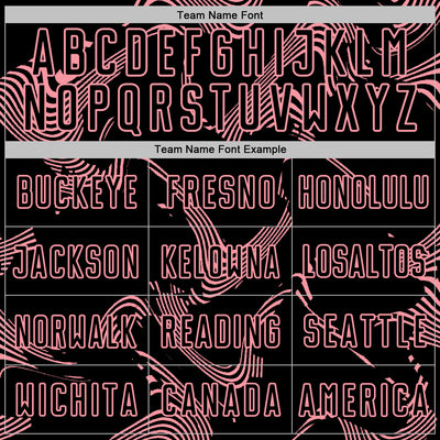 Custom Black Medium Pink Curve Lines Sports Sublimation Soccer Uniform Jersey