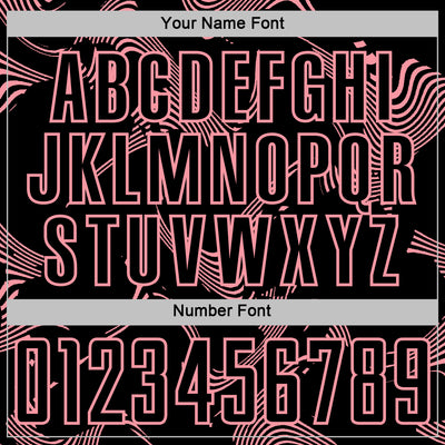 Custom Black Medium Pink Curve Lines Sports Sublimation Soccer Uniform Jersey