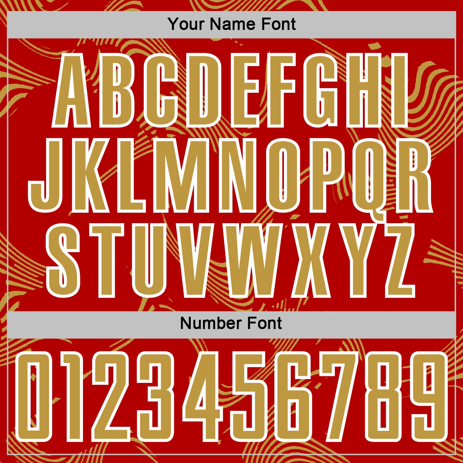 Custom Red Old Gold-White Curve Lines Sports Sublimation Soccer Uniform Jersey