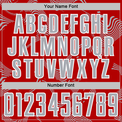 Custom Red Gray-White Curve Lines Sports Sublimation Soccer Uniform Jersey