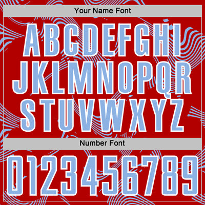 Custom Red Light Blue-White Curve Lines Sports Sublimation Soccer Uniform Jersey