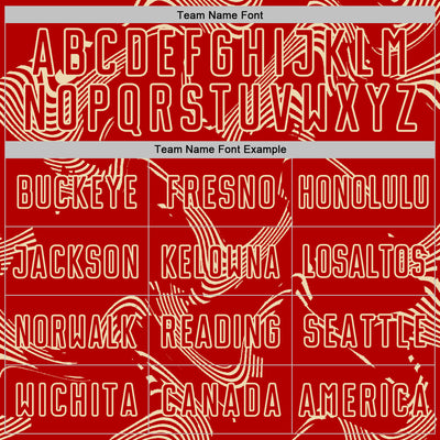 Custom Red Cream Curve Lines Sports Sublimation Soccer Uniform Jersey