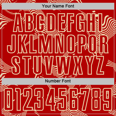 Custom Red Cream Curve Lines Sports Sublimation Soccer Uniform Jersey