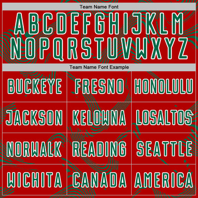 Custom Red Kelly Green-White Curve Lines Sports Sublimation Soccer Uniform Jersey