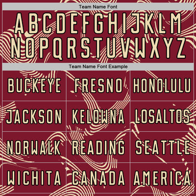 Custom Crimson Cream-Black Curve Lines Sports Sublimation Soccer Uniform Jersey