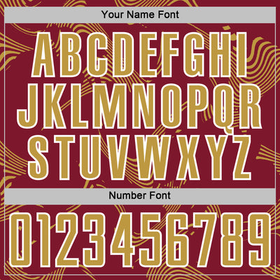 Custom Crimson Old Gold-White Curve Lines Sports Sublimation Soccer Uniform Jersey