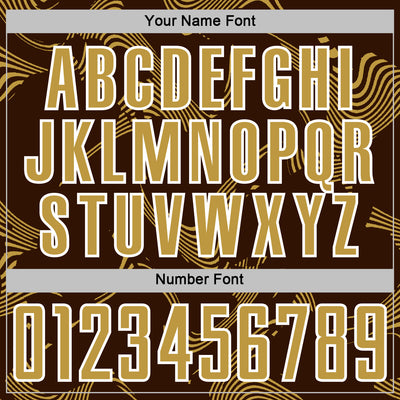 Custom Brown Old Gold-White Curve Lines Sports Sublimation Soccer Uniform Jersey