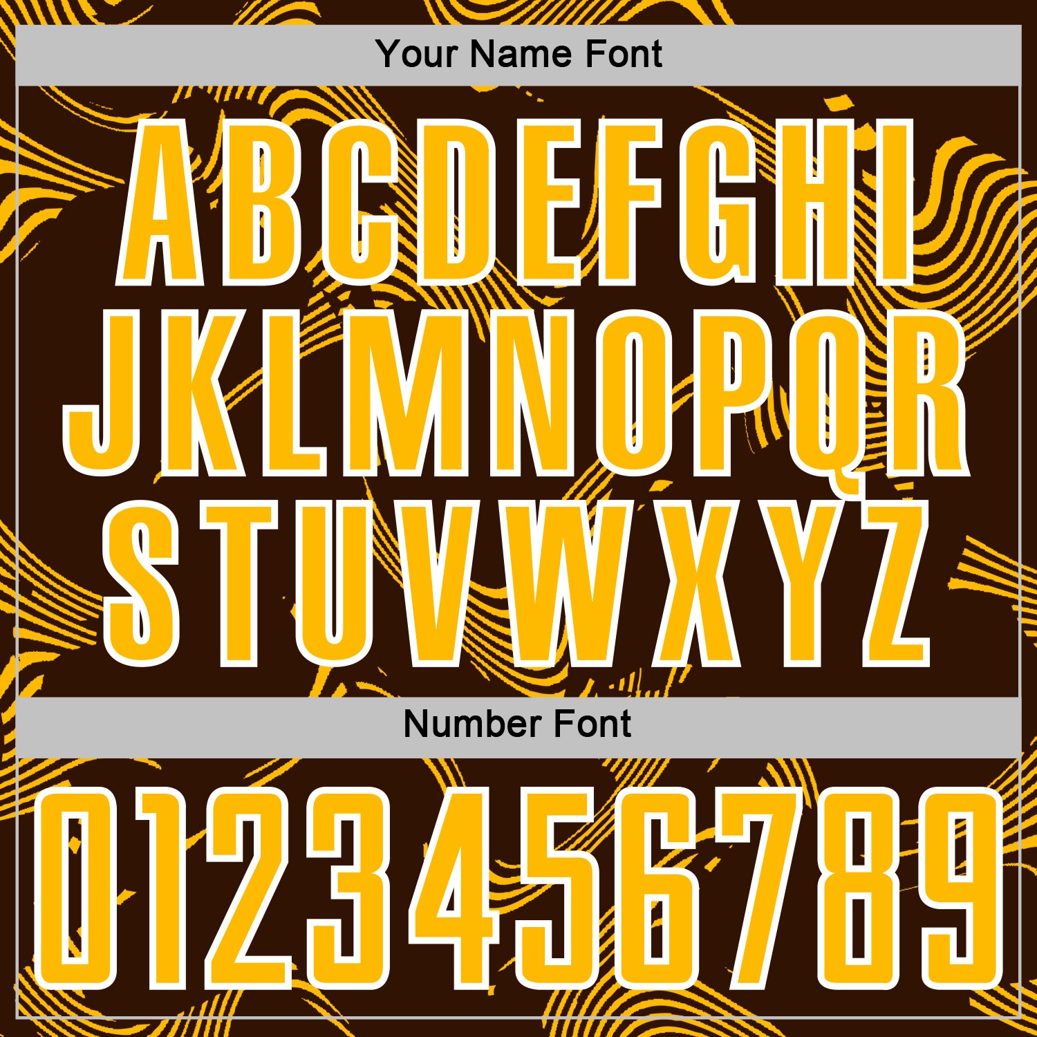 Custom Brown Gold-White Curve Lines Sports Sublimation Soccer Uniform Jersey