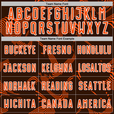 Custom Brown Orange-White Curve Lines Sports Sublimation Soccer Uniform Jersey