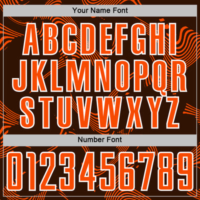 Custom Brown Orange-White Curve Lines Sports Sublimation Soccer Uniform Jersey