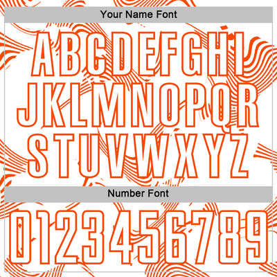 Custom White Orange Curve Lines Sports Sublimation Soccer Uniform Jersey