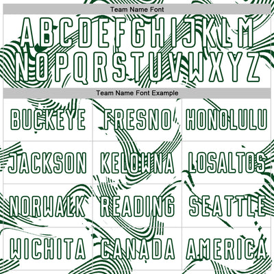 Custom White Green Curve Lines Sports Sublimation Soccer Uniform Jersey