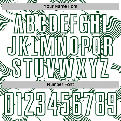 Custom White Green Curve Lines Sports Sublimation Soccer Uniform Jersey