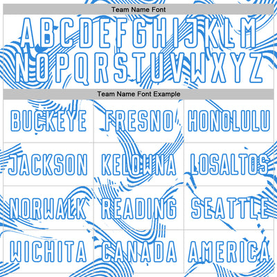 Custom White Powder Blue Curve Lines Sports Sublimation Soccer Uniform Jersey