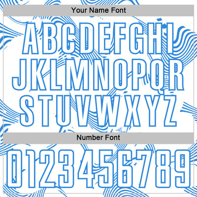 Custom White Powder Blue Curve Lines Sports Sublimation Soccer Uniform Jersey