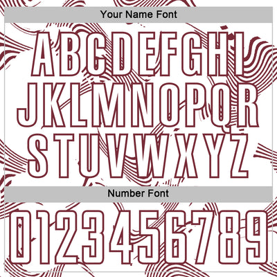 Custom White Burgundy Curve Lines Sports Sublimation Soccer Uniform Jersey