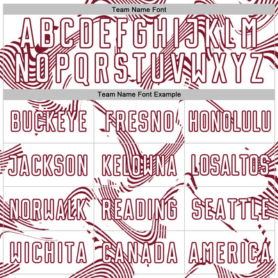 Custom White Crimson Curve Lines Sports Sublimation Soccer Uniform Jersey