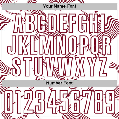 Custom White Crimson Curve Lines Sports Sublimation Soccer Uniform Jersey