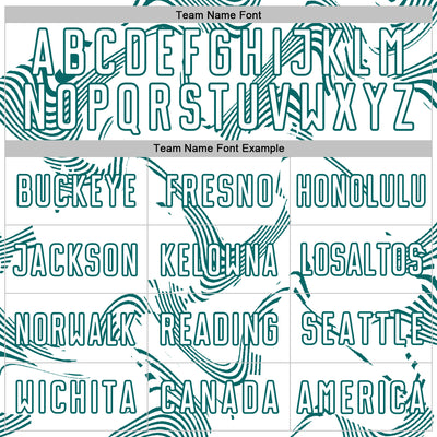 Custom White Teal Curve Lines Sports Sublimation Soccer Uniform Jersey