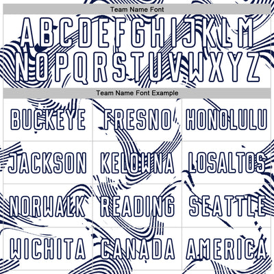 Custom White Navy Curve Lines Sports Sublimation Soccer Uniform Jersey