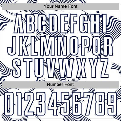 Custom White Navy Curve Lines Sports Sublimation Soccer Uniform Jersey