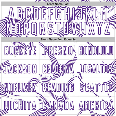 Custom White Purple Curve Lines Sports Sublimation Soccer Uniform Jersey