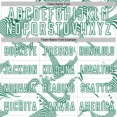 Custom White Kelly Green Curve Lines Sports Sublimation Soccer Uniform Jersey