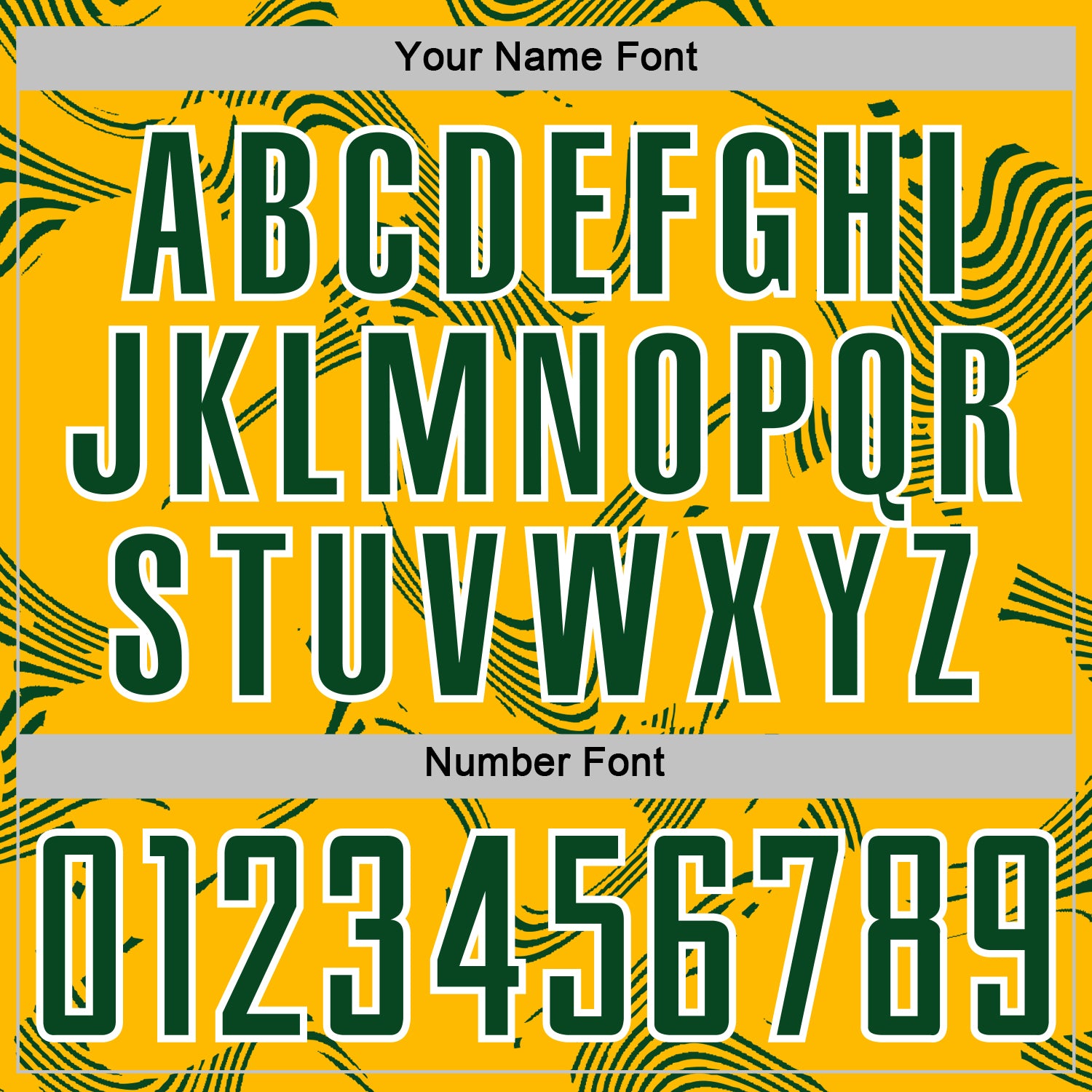 Custom Gold Green-White Curve Lines Sports Sublimation Soccer Uniform Jersey