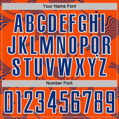 Custom Orange Royal-White Curve Lines Sports Sublimation Soccer Uniform Jersey