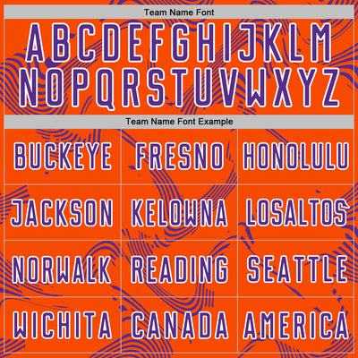 Custom Orange Purple-White Curve Lines Sports Sublimation Soccer Uniform Jersey