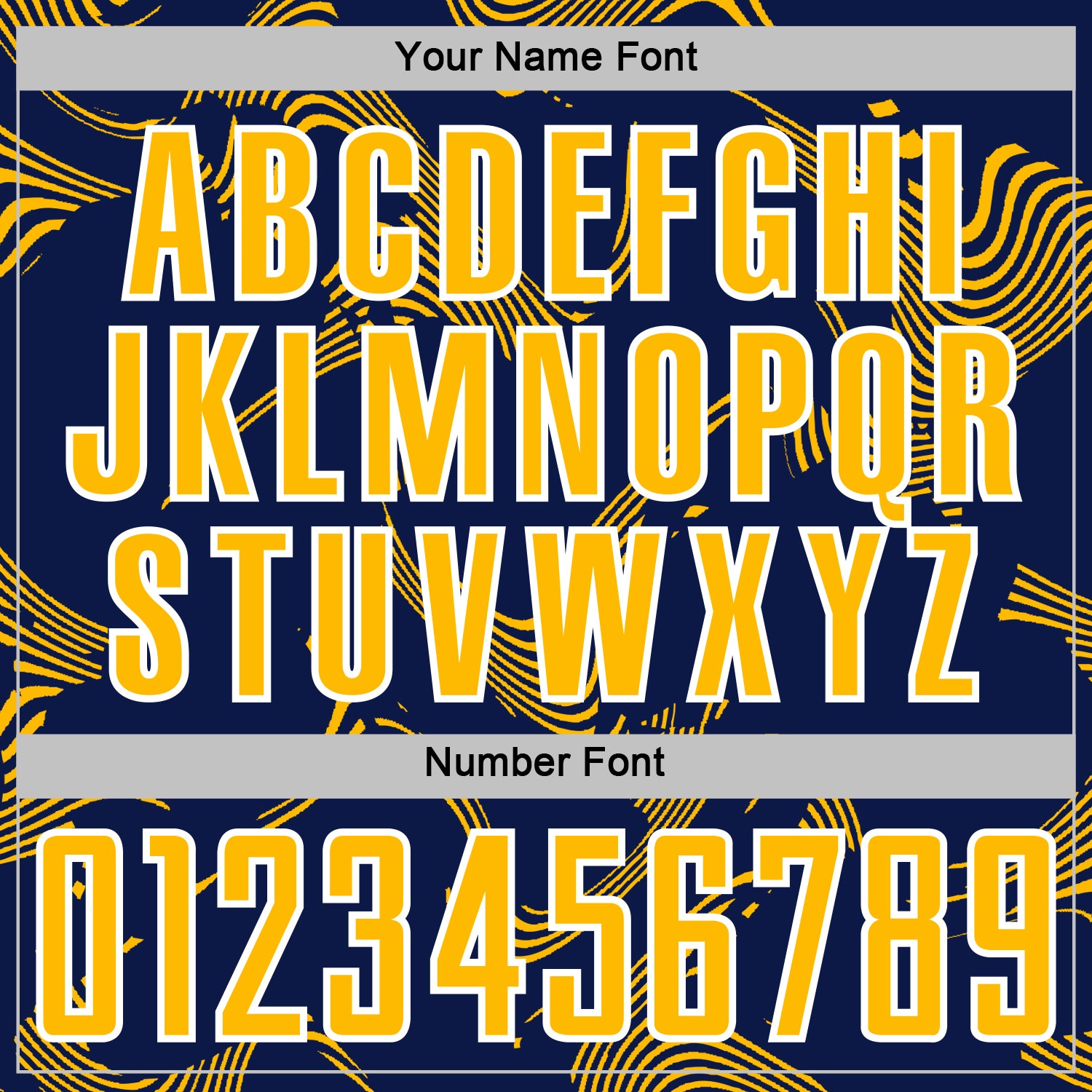 Custom Navy Gold-White Curve Lines Sports Sublimation Soccer Uniform Jersey