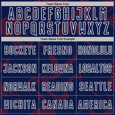 Custom Navy Crimson-White Curve Lines Sports Sublimation Soccer Uniform Jersey