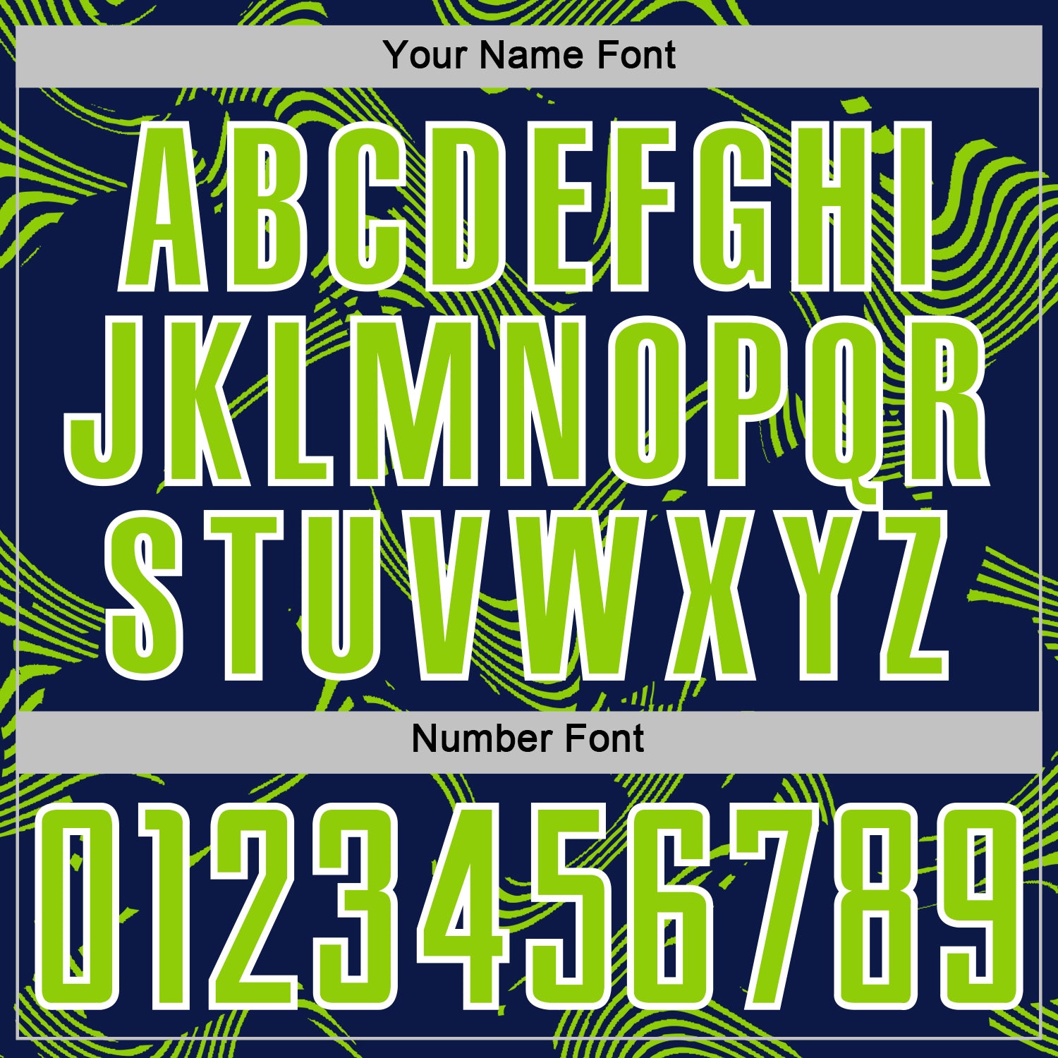 Custom Navy Neon Green-White Curve Lines Sports Sublimation Soccer Uniform Jersey