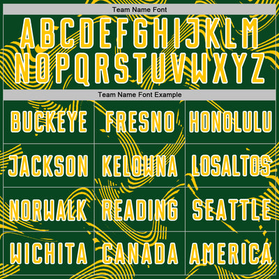 Custom Green Yellow-White Curve Lines Sports Sublimation Soccer Uniform Jersey