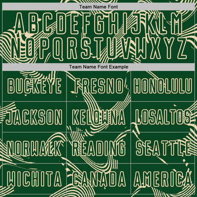 Custom Green Cream Curve Lines Sports Sublimation Soccer Uniform Jersey