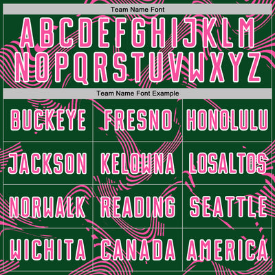 Custom Green Pink-White Curve Lines Sports Sublimation Soccer Uniform Jersey