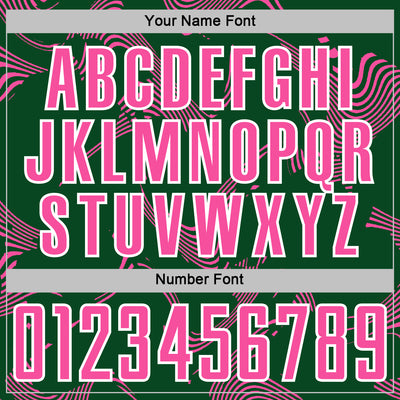 Custom Green Pink-White Curve Lines Sports Sublimation Soccer Uniform Jersey