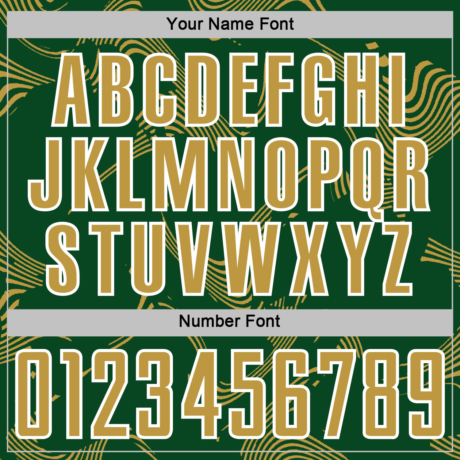 Custom Green Old Gold-White Curve Lines Sports Sublimation Soccer Uniform Jersey