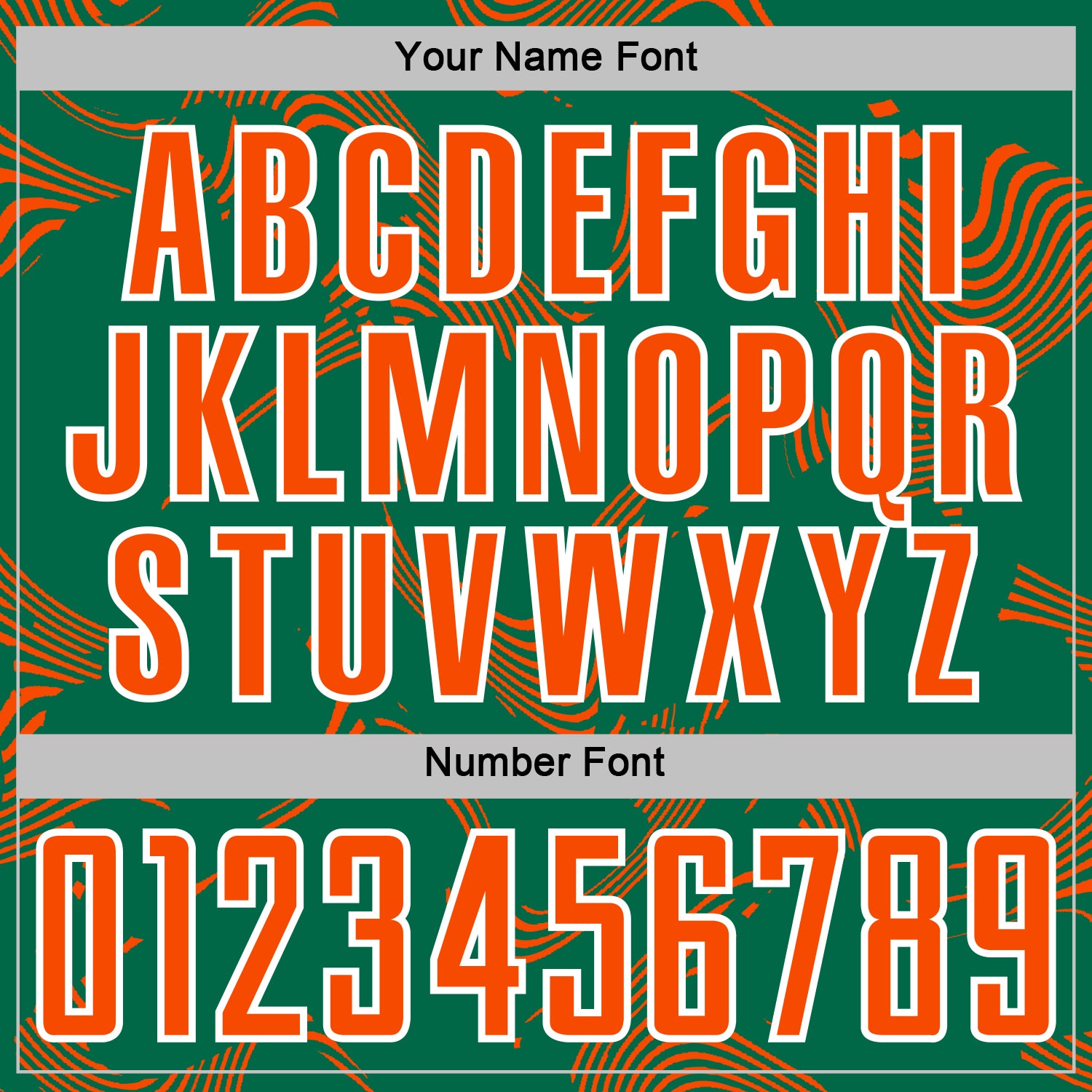 Custom Kelly Green Orange-White Curve Lines Sports Sublimation Soccer Uniform Jersey