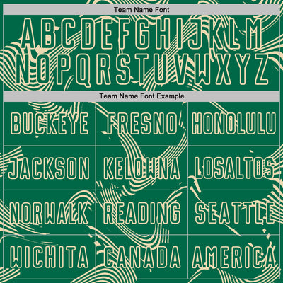 Custom Kelly Green Cream Curve Lines Sports Sublimation Soccer Uniform Jersey