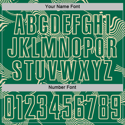 Custom Kelly Green Cream Curve Lines Sports Sublimation Soccer Uniform Jersey