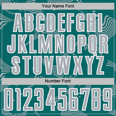 Custom Teal Gray-White Curve Lines Sports Sublimation Soccer Uniform Jersey