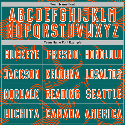 Custom Teal Orange-White Curve Lines Sports Sublimation Soccer Uniform Jersey