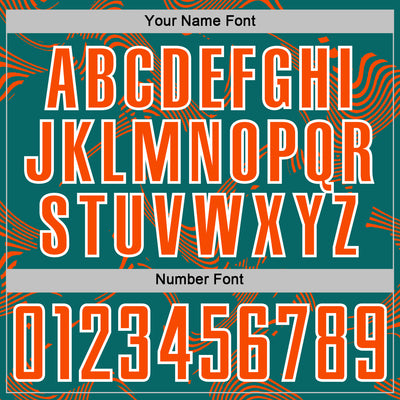 Custom Teal Orange-White Curve Lines Sports Sublimation Soccer Uniform Jersey