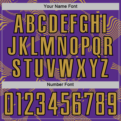 Custom Purple Old Gold-Black Curve Lines Sports Sublimation Soccer Uniform Jersey