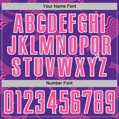 Custom Purple Pink-White Curve Lines Sports Sublimation Soccer Uniform Jersey