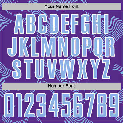 Custom Purple Light Blue-White Curve Lines Sports Sublimation Soccer Uniform Jersey